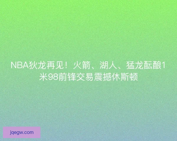 NBA狄龙再见!火箭、湖人、猛龙酝酿1米98前锋交易震撼休斯顿 NBA狄龙再见!火箭、湖人、猛龙酝酿1米98前锋交易震撼休斯顿