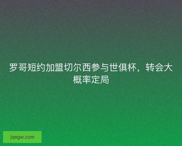 罗哥短约加盟切尔西参与世俱杯，转会大概率定局