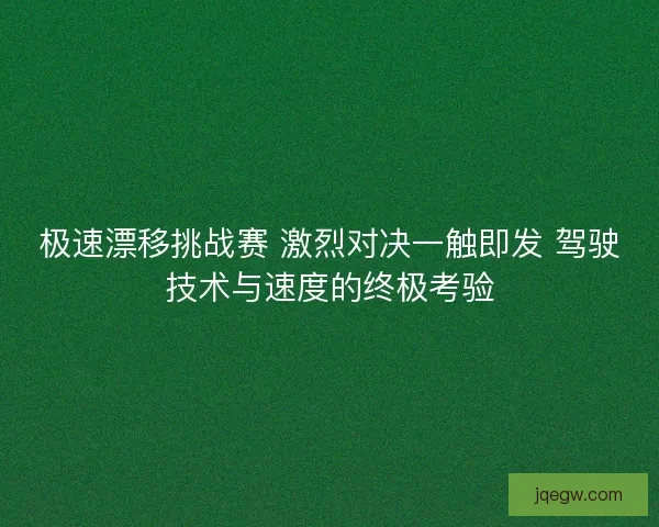极速漂移挑战赛 激烈对决一触即发 驾驶技术与速度的终极考验 极速漂移挑战赛 激烈对决一触即发 驾驶技术与速度的终极考验